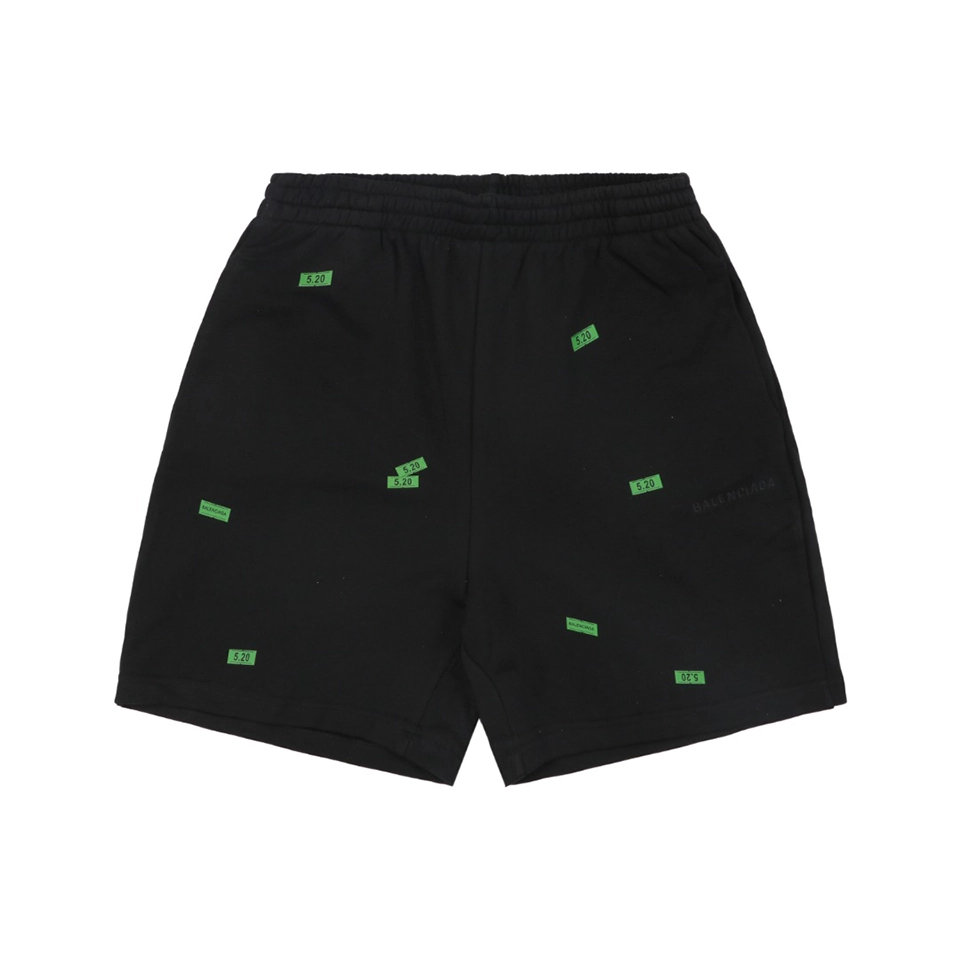 Balenciaga 520 Label Patchwork Shorts Front view