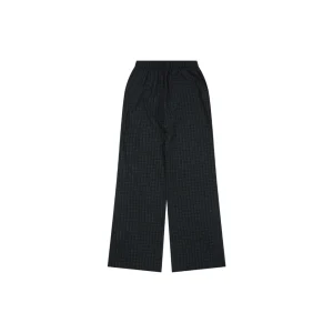 Balenciaga Circular Fine Plaid Wide-Leg Trousers Front view