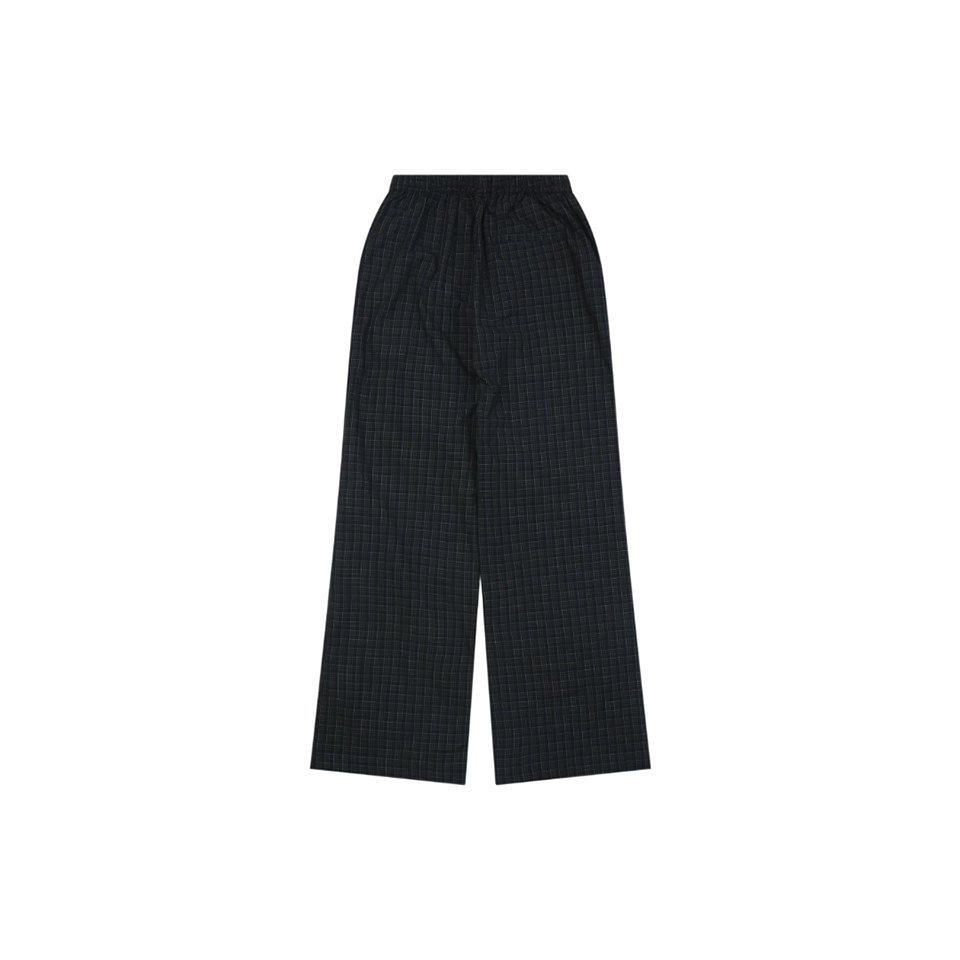 Balenciaga Circular Fine Plaid Wide-Leg Trousers Front view