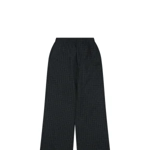 Balenciaga Circular Fine Plaid Wide-Leg Trousers