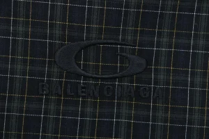 Balenciaga Circular Fine Plaid Wide-Leg Trousers