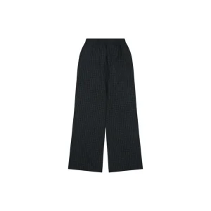 Balenciaga Circular Fine Plaid Wide-Leg Trousers Back view