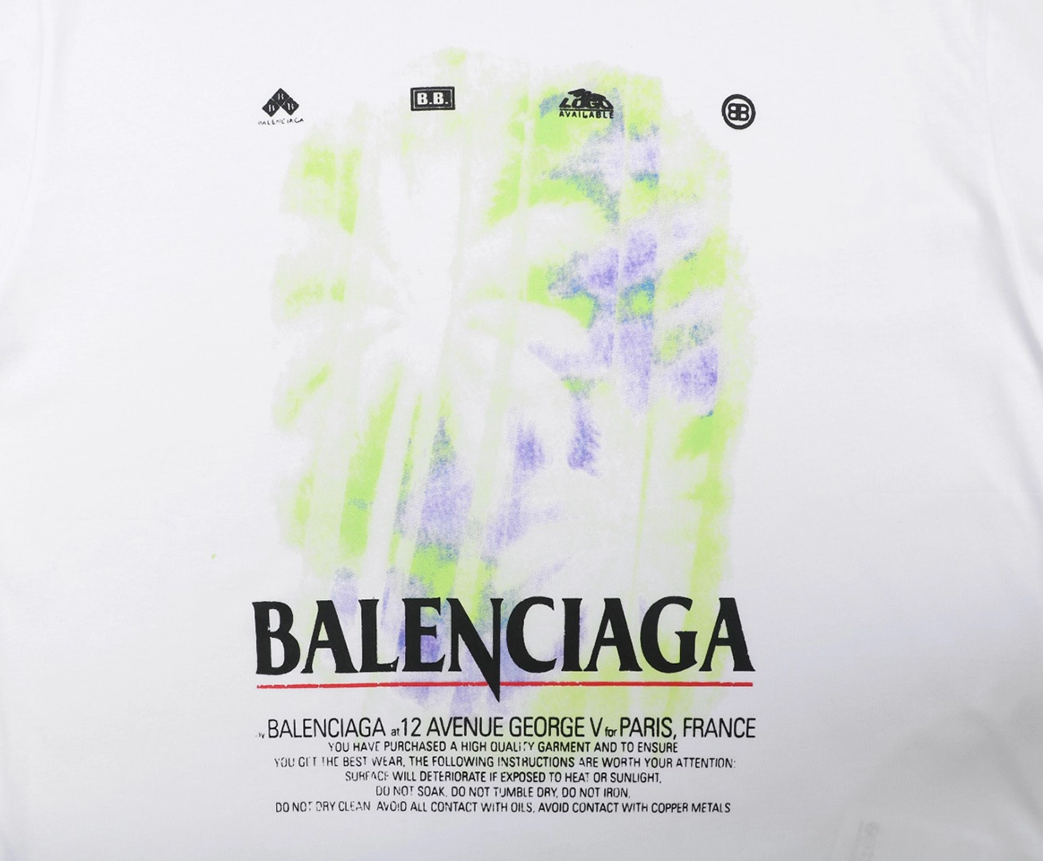 Balenciaga Coconut Tree Graphic Washed T-Shirt Front Print