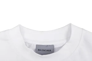 Balenciaga Coconut Tree Graphic Washed T-Shirt Collar