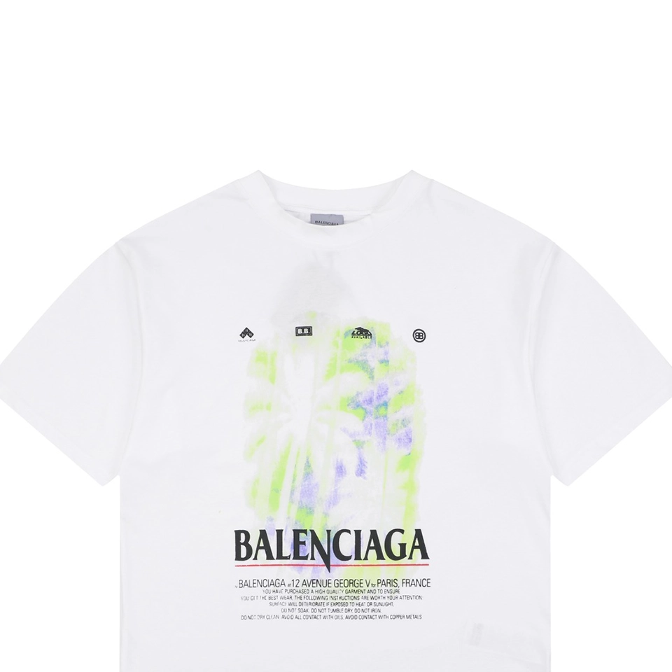 Balenciaga Coconut Tree Graphic Washed T-Shirt