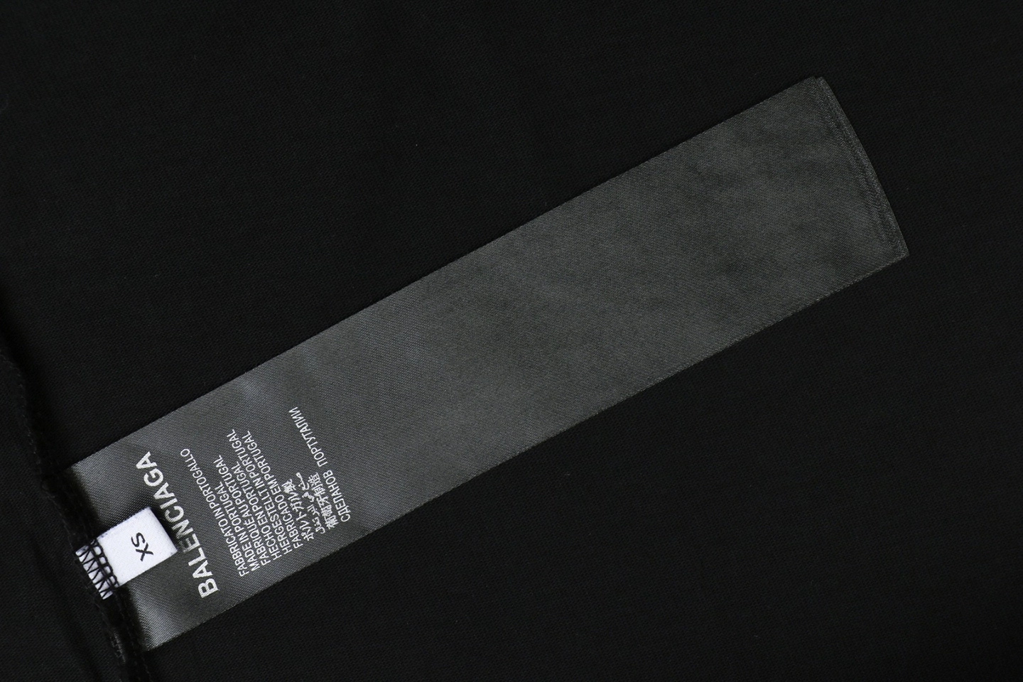 Balenciaga Double B Distressed Logo Washed T-Shirt Wash label