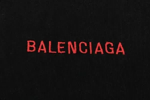 Balenciaga Front & Back Logo Embroidered Washed T-Shirt Red