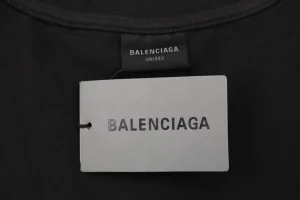 Balenciaga Grey Ring Logo Embroidered Oversized T-Shirt Brand label