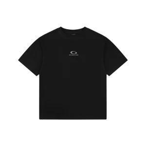 Balenciaga Grey Ring Logo Embroidered Oversized T-Shirt Front view