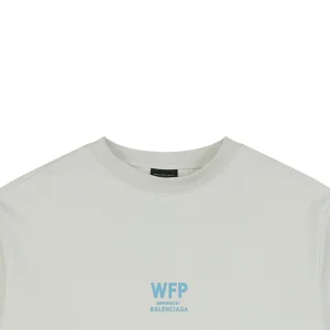 Balenciaga WFP Vintage Blue Logo Oversized T-Shirt Grey
