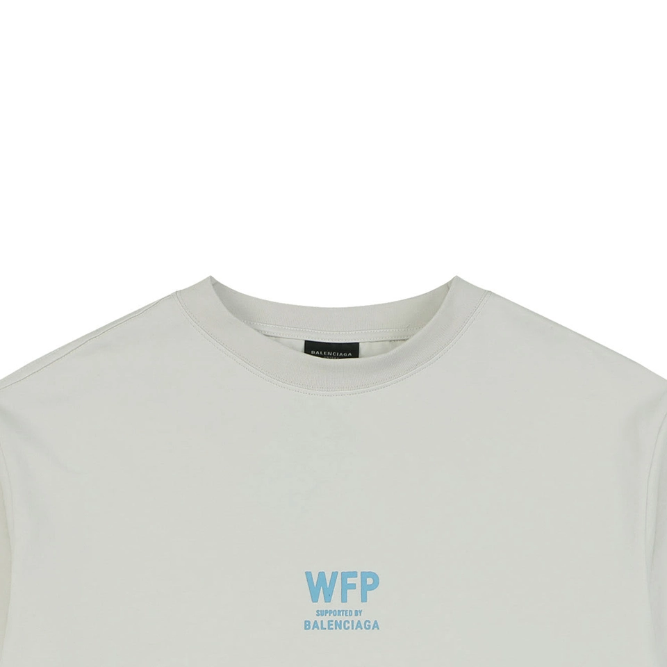 Balenciaga WFP Vintage Blue Logo Oversized T-Shirt Grey