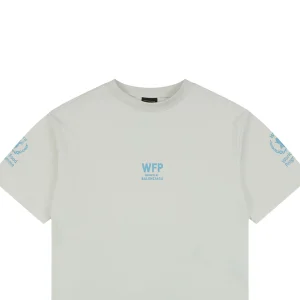 Balenciaga WFP Vintage Blue Logo Oversized T-Shirt Grey