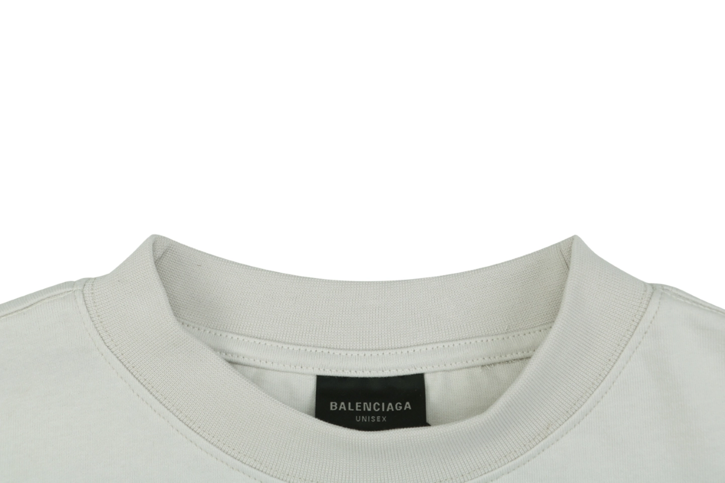 Balenciaga WFP Vintage Blue Logo Oversized T-Shirt Grey Collar