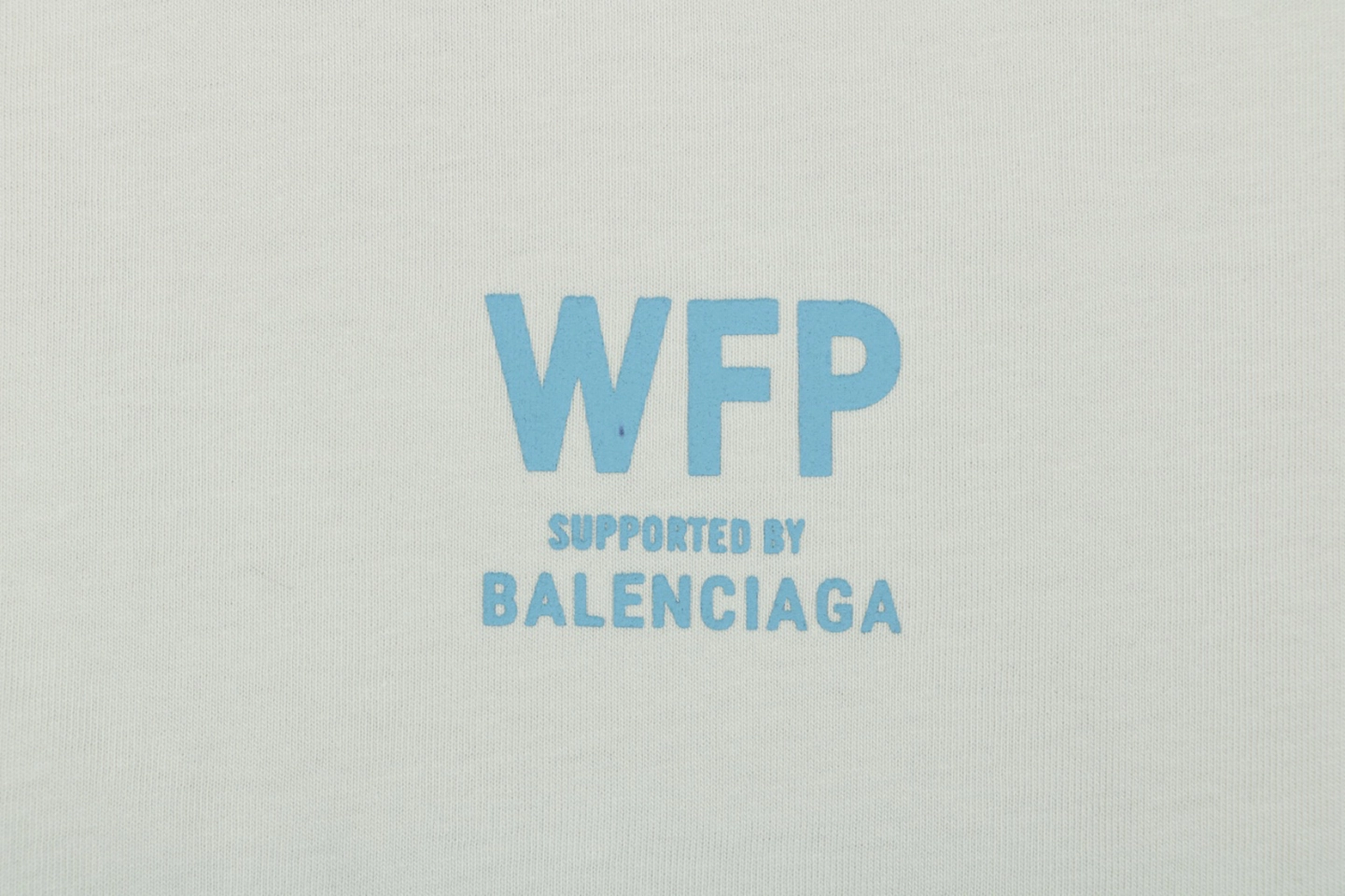 Balenciaga WFP Vintage Blue Logo Oversized T-Shirt Grey Front Print