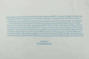 Balenciaga WFP Vintage Blue Logo Oversized T-Shirt Grey Back Print
