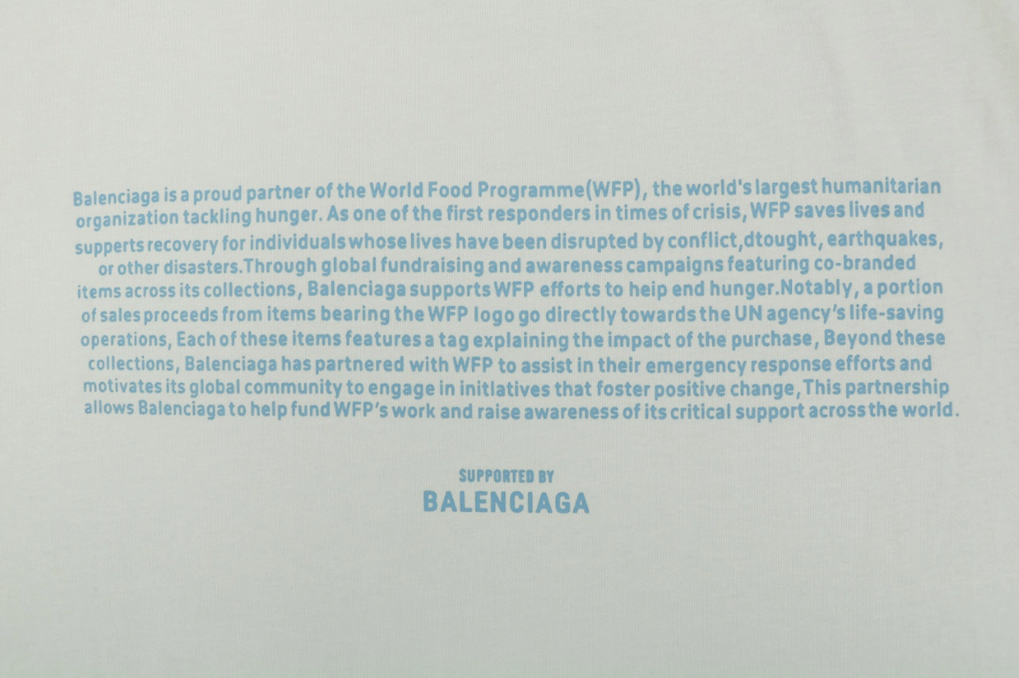 Balenciaga WFP Vintage Blue Logo Oversized T-Shirt Grey Back Print