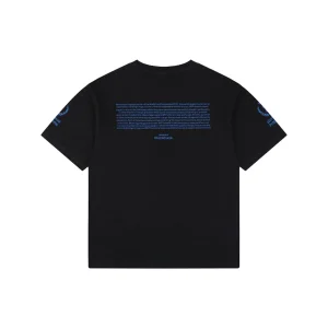 Balenciaga WFP Vintage Blue Logo Oversized T-Shirt Black Back view
