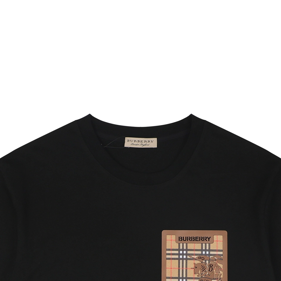 Burberry Check Knight Graphic T-Shirt Black