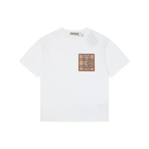 Burberry Check Knight Graphic T-Shirt White Front view