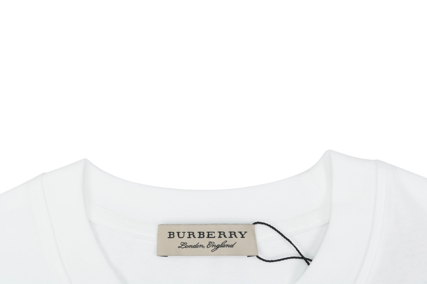 Burberry Check Knight Graphic T-Shirt White Collar