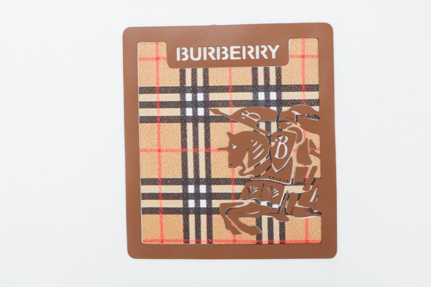 Burberry Check Knight Graphic T-Shirt White Pocket Print