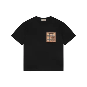 Burberry Check Knight Graphic T-Shirt Black Front view