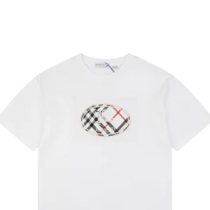 Burberry Circle Check Knight Embroidered T-Shirt White