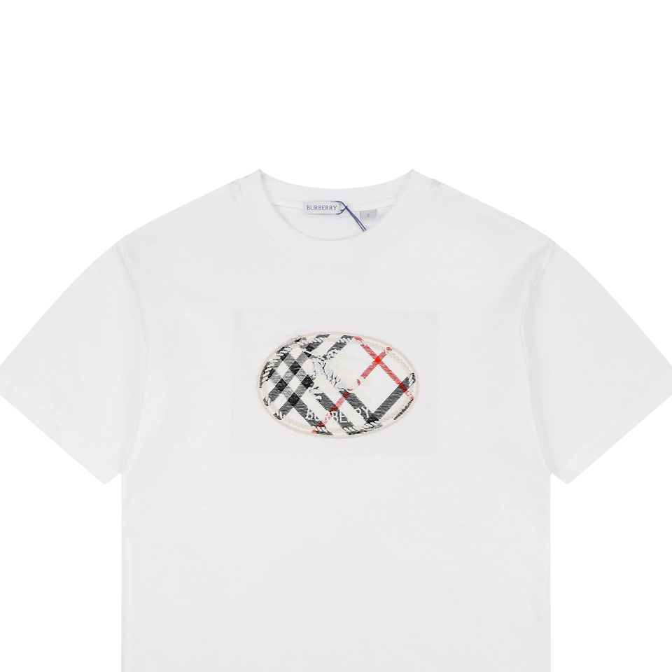 Burberry Circle Check Knight Embroidered T-Shirt White