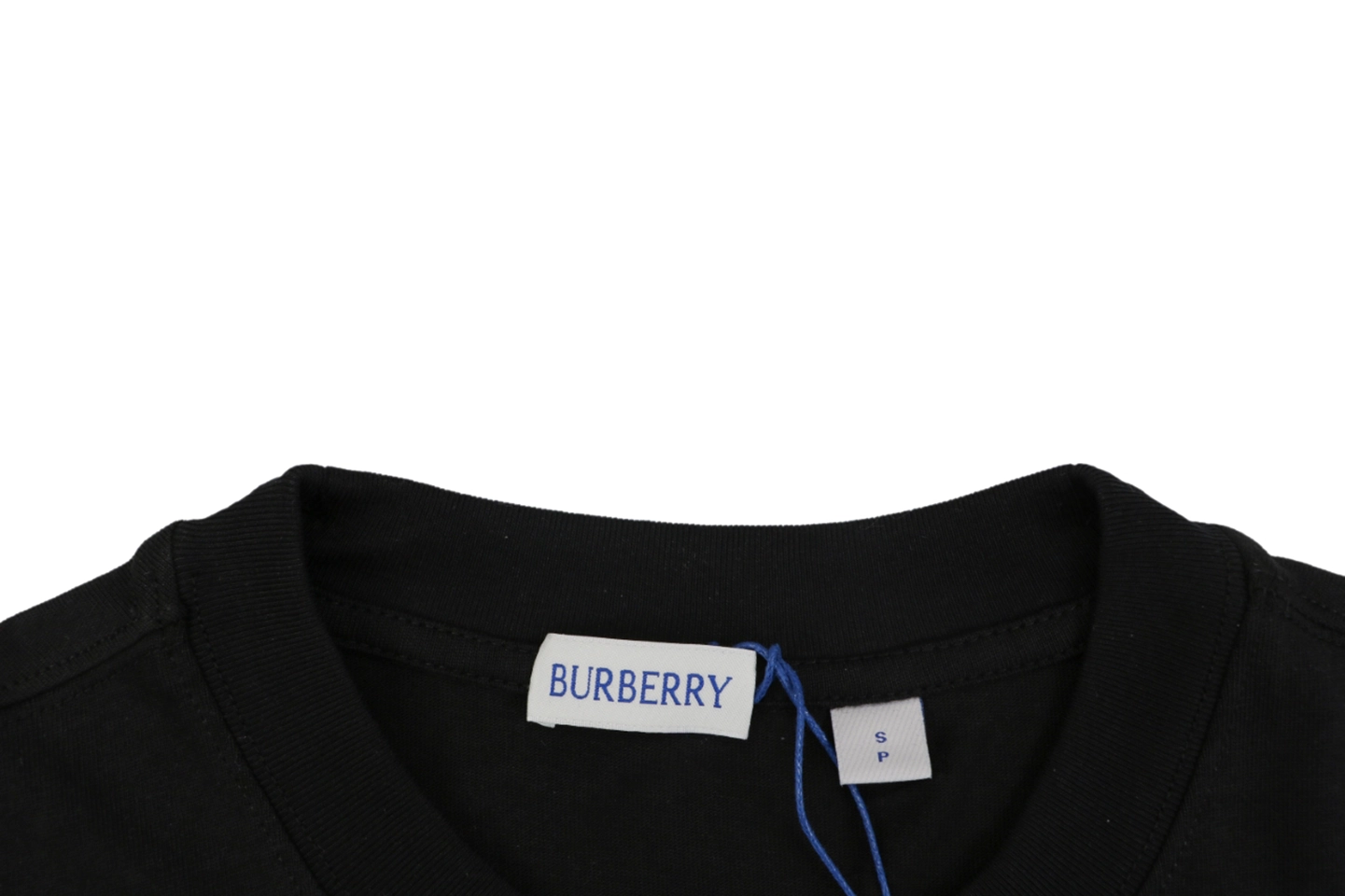 Burberry Circle Check Knight Embroidered T-Shirt Black Collar