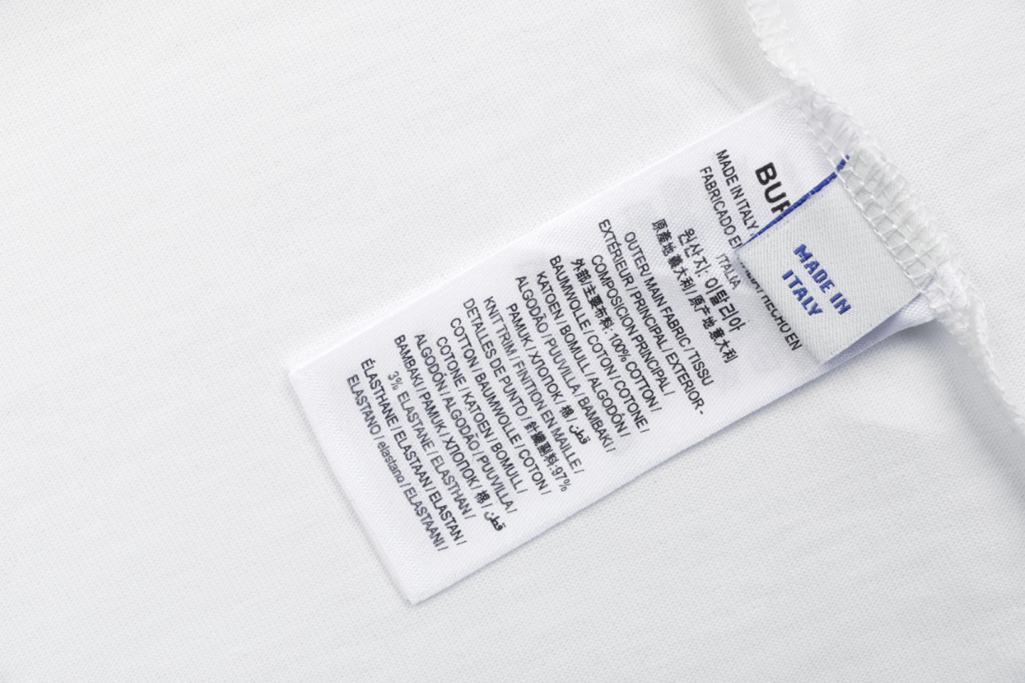 Burberry Diagonal Check BT Monogram T-Shirt White Wash label