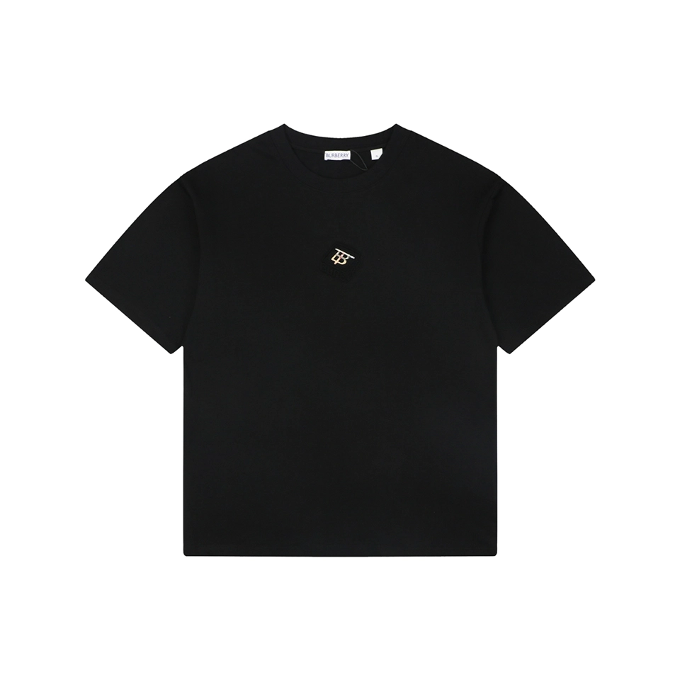 Burberry Diagonal Check BT Monogram T-Shirt Black Front view