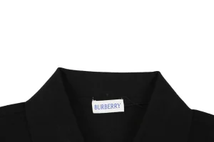 Burberry Equestrian Knight Embroidered Polo T-Shirt Black Collar