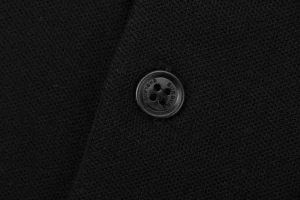 Burberry Equestrian Knight Embroidered Polo T-Shirt Black Button