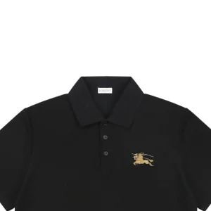 Burberry Equestrian Knight Embroidered Polo T-Shirt Black