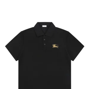 Burberry Equestrian Knight Embroidered Polo T-Shirt Black