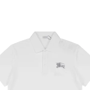Burberry Equestrian Knight Embroidered Polo T-Shirt White