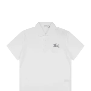 Burberry Equestrian Knight Embroidered Polo T-Shirt White