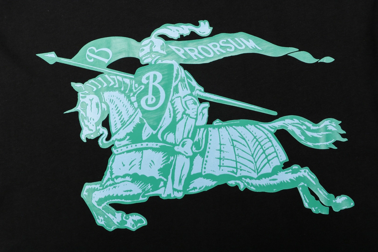 Burberry Equestrian Knight Graphic T-Shirt Black Back Print