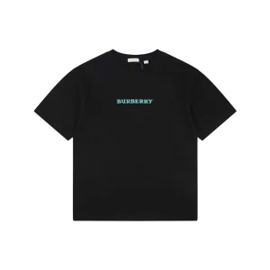 Burberry Equestrian Knight Graphic T-Shirt Black Front view