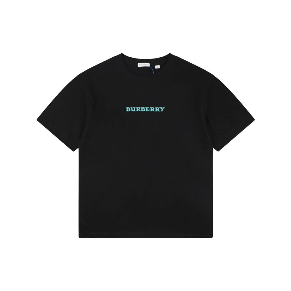 Burberry Equestrian Knight Graphic T-Shirt Black Front view