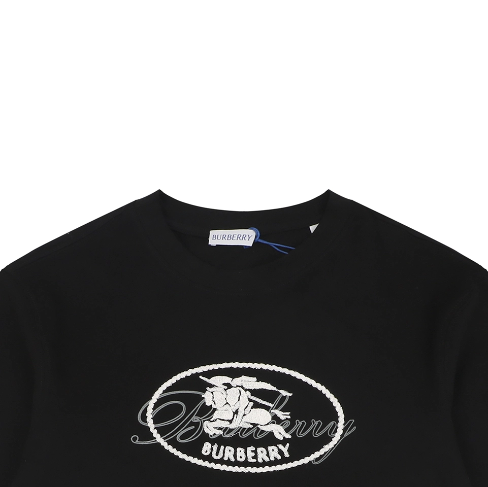 Burberry Equestrian Knight Signature Embroidered T-Shirt Black