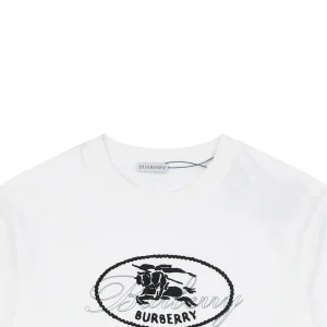 Burberry Equestrian Knight Signature Embroidered T-Shirt White