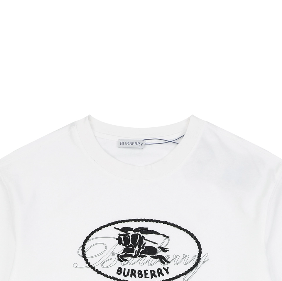 Burberry Equestrian Knight Signature Embroidered T-Shirt White