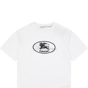 Burberry Equestrian Knight Signature Embroidered T-Shirt White