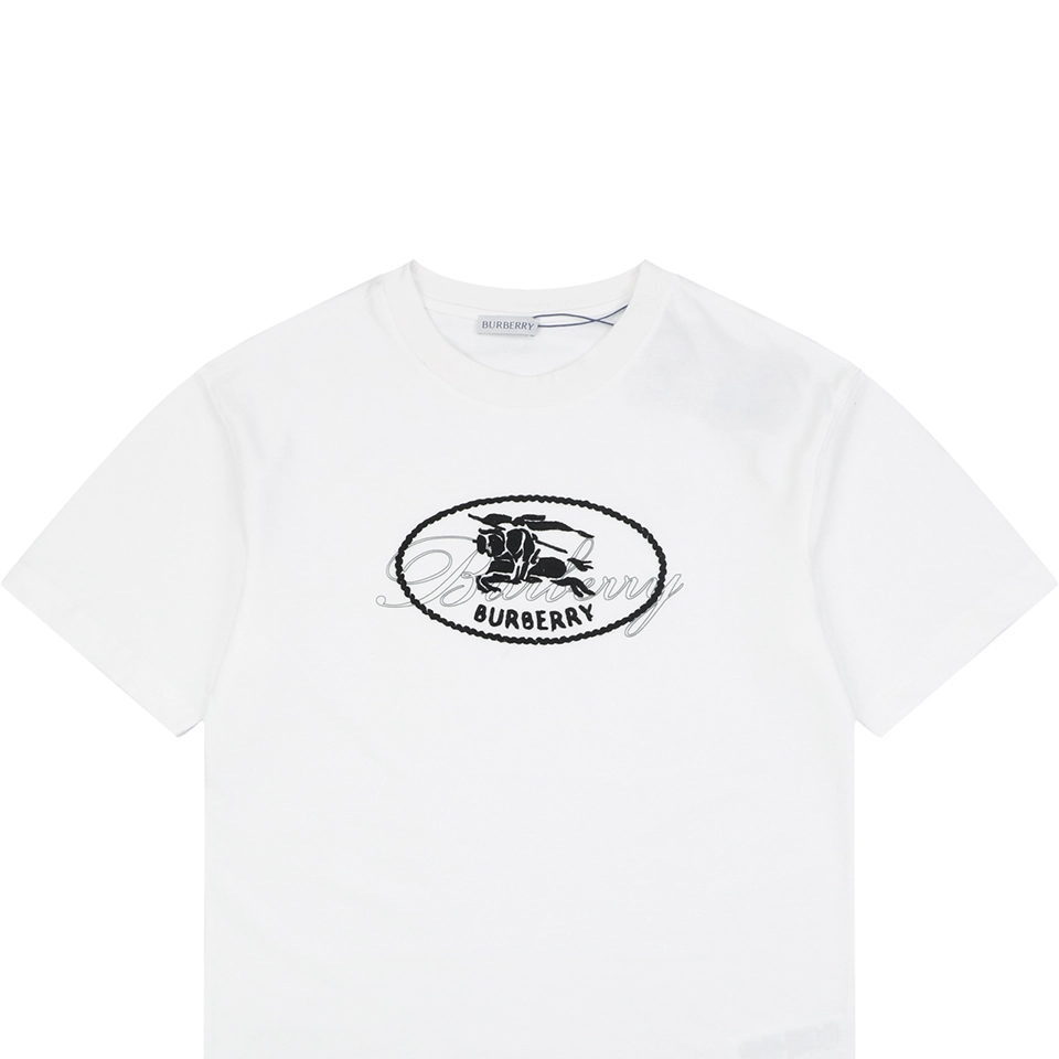 Burberry Equestrian Knight Signature Embroidered T-Shirt White