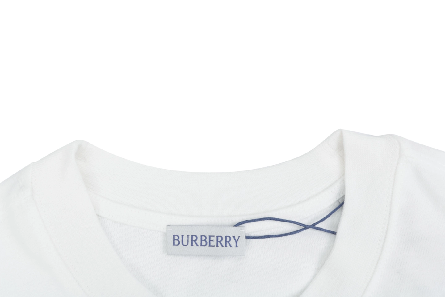 Burberry Equestrian Knight Signature Embroidered T-Shirt White Collar