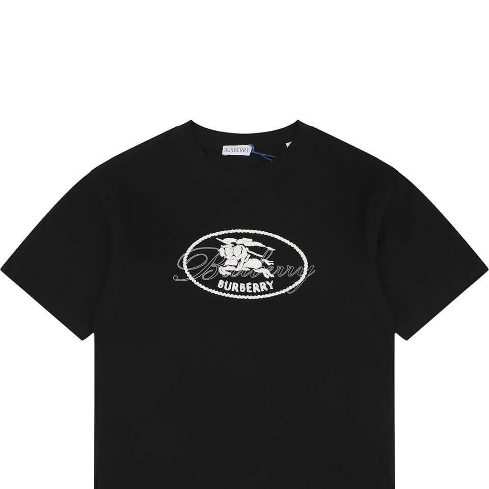 Burberry Equestrian Knight Signature Embroidered T-Shirt Black