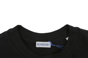 Burberry Equestrian Knight Signature Embroidered T-Shirt Black Collar