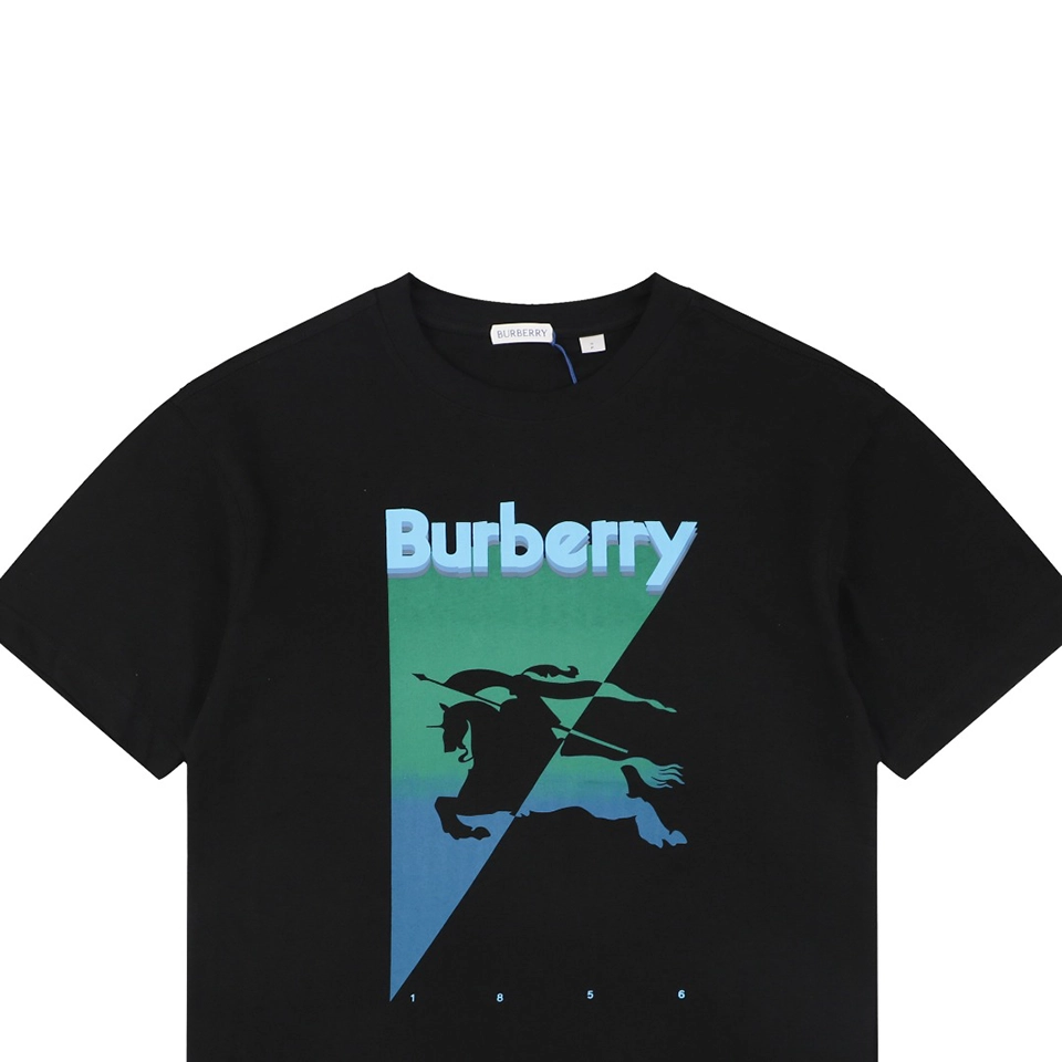 Burberry Gradient Knight Logo Graphic T-Shirt Black