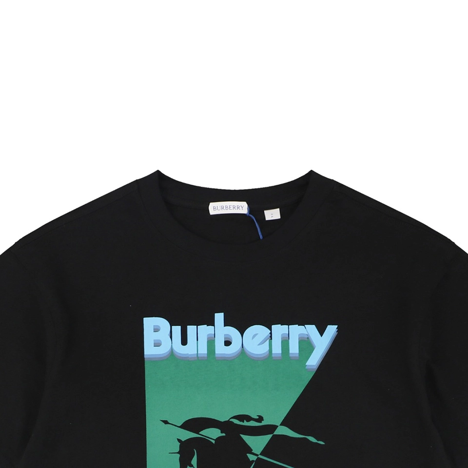 Burberry Gradient Knight Logo Graphic T-Shirt Black